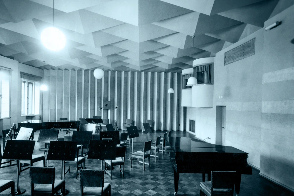 Inside a musical studio